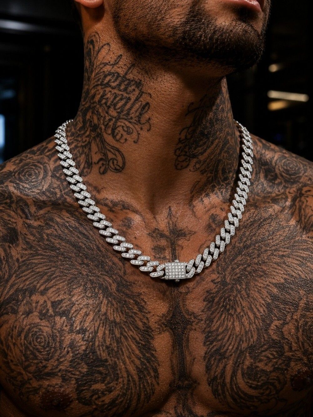Iced Out Stainless Steel Cuban Link Chain